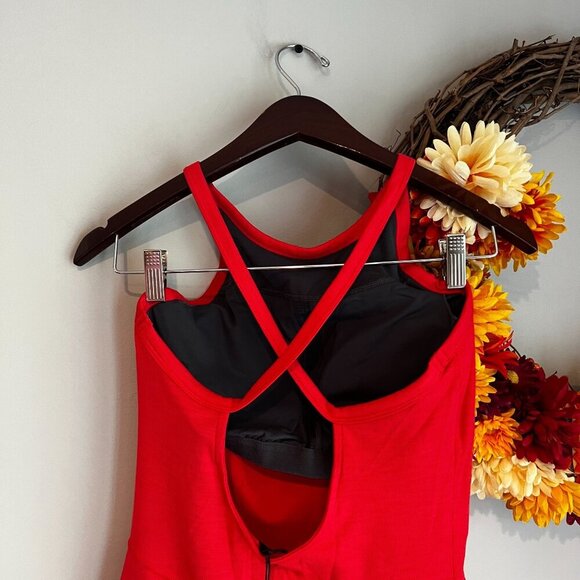 Prana Womens Becksa Shortie Athletic Romper MEDIUM Carmine Red Heather - Picture 5 of 10